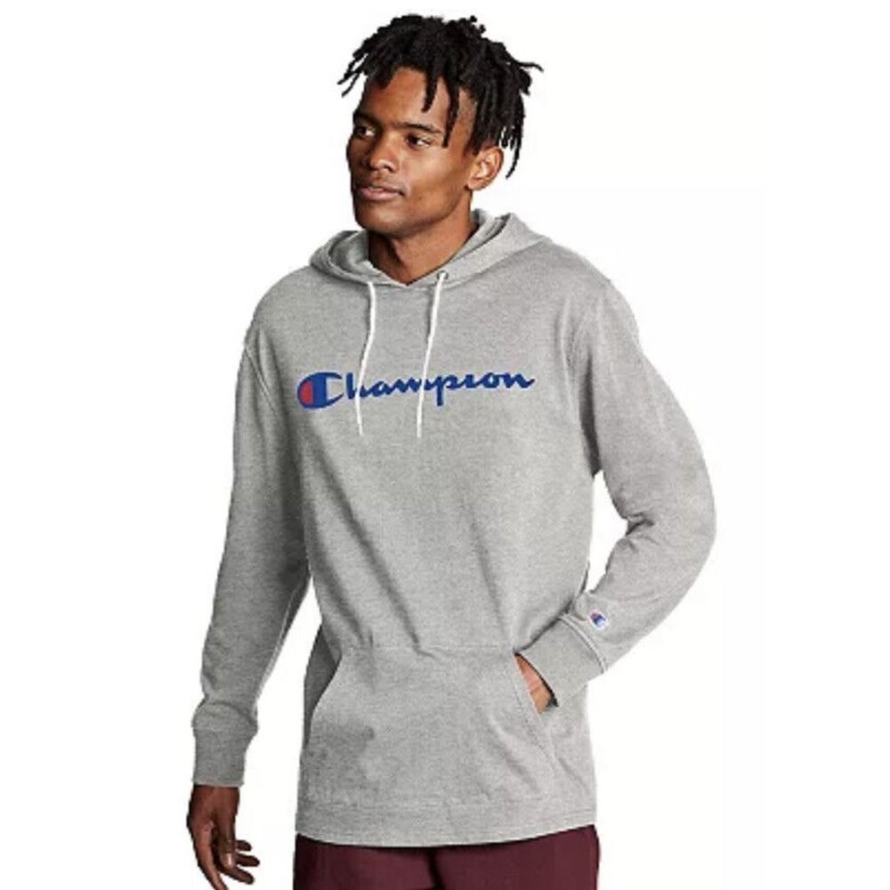 Champion Middleweight Jersey Hoodie By Champion, Grey, Men’s Size Large